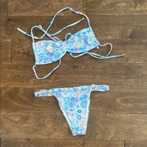 Floral Blue Bikini Set